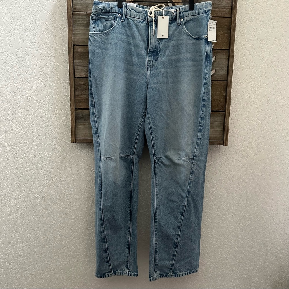 Good American Good 90’s Drawstring Women’s 12/31 Blue Jeans‎ Indigo Wash GRJ206T